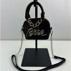 Bebe handbag Purse Satchel Double Handle Black‎  chain 5.5"X 6.5"